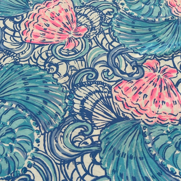 Lilly Pulitzer Kristen dress size large in blue haven raising shell print - Picture 2 of 6